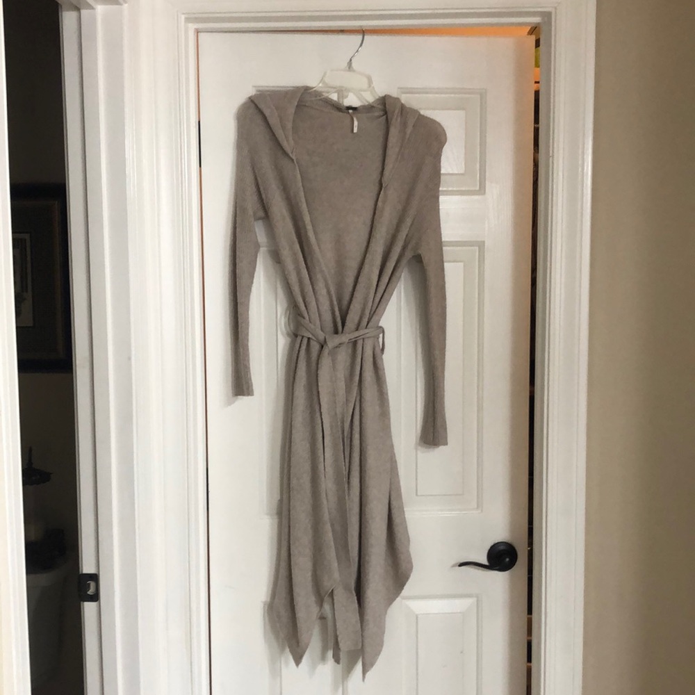 Free People oatmeal wrap sweater